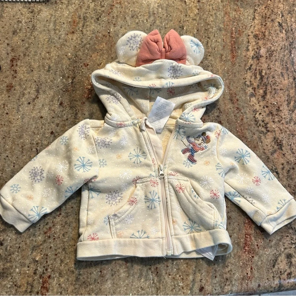 Disney Cream & Pink Minnie Mouse Hooded Sweatshirt